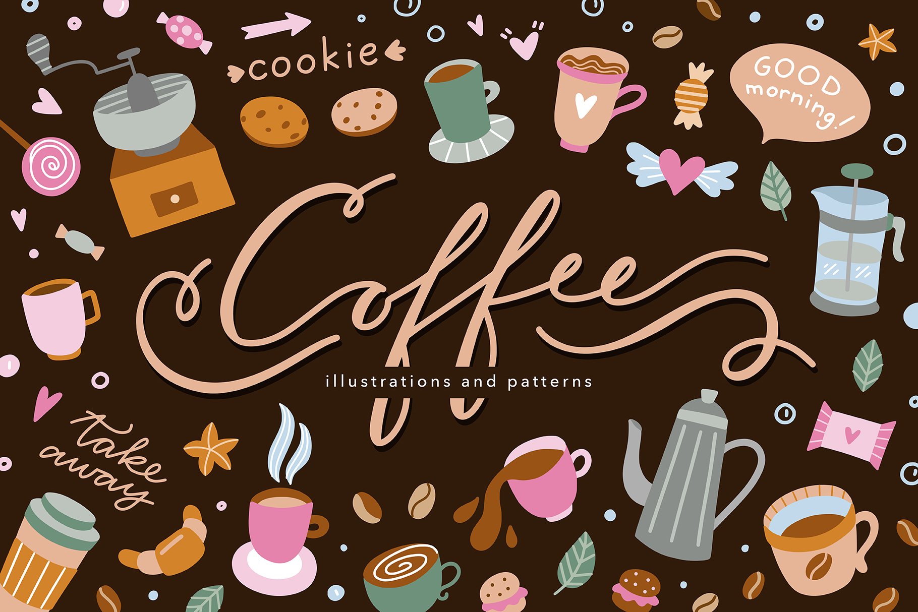 Coffee Illustrations & Patterns cover image.
