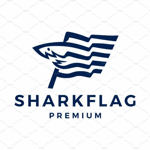 shark flag logo vector icon cover image.