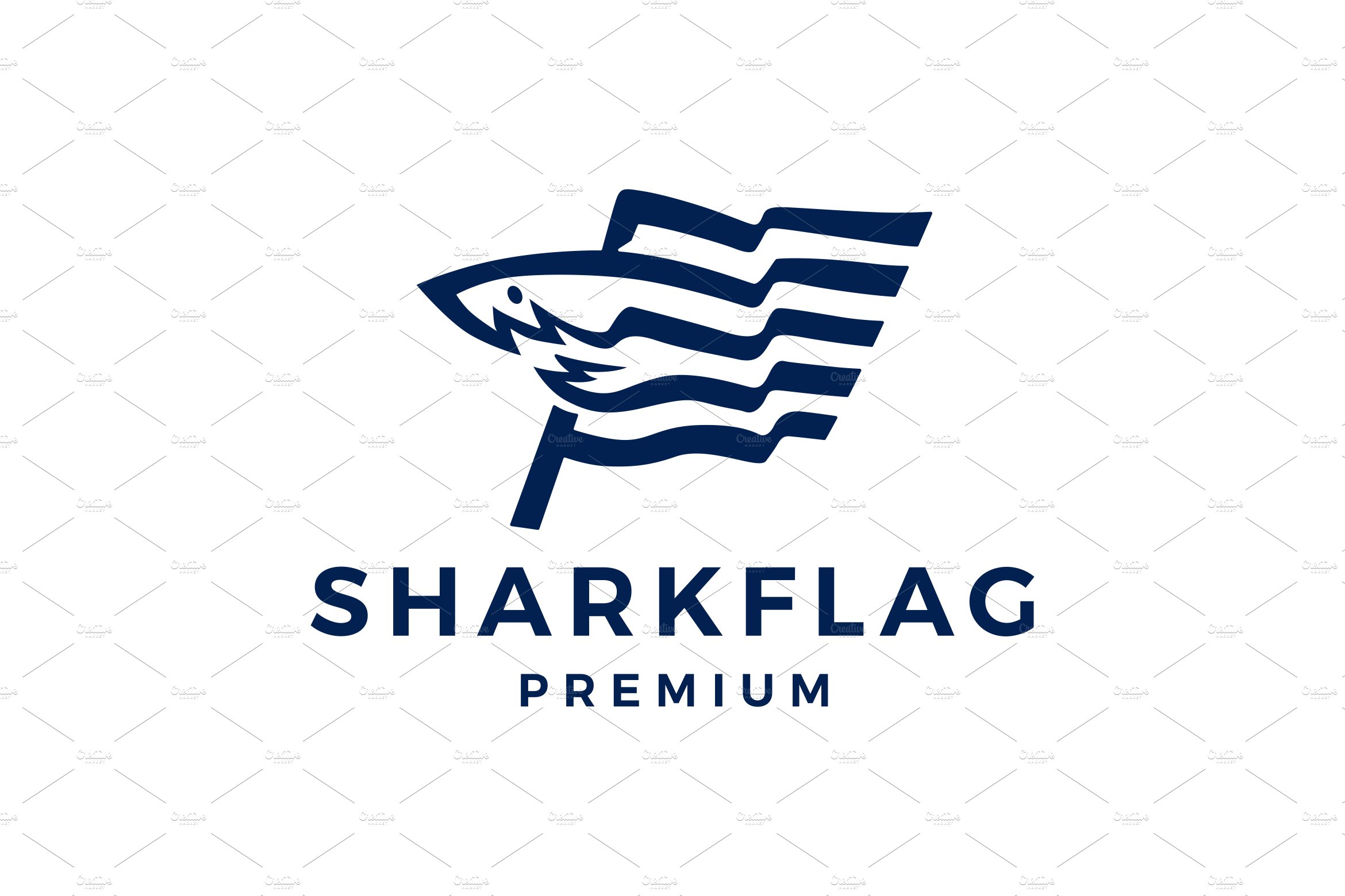 shark flag logo vector icon cover image.