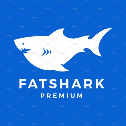 fat shark logo vector icon cover image.