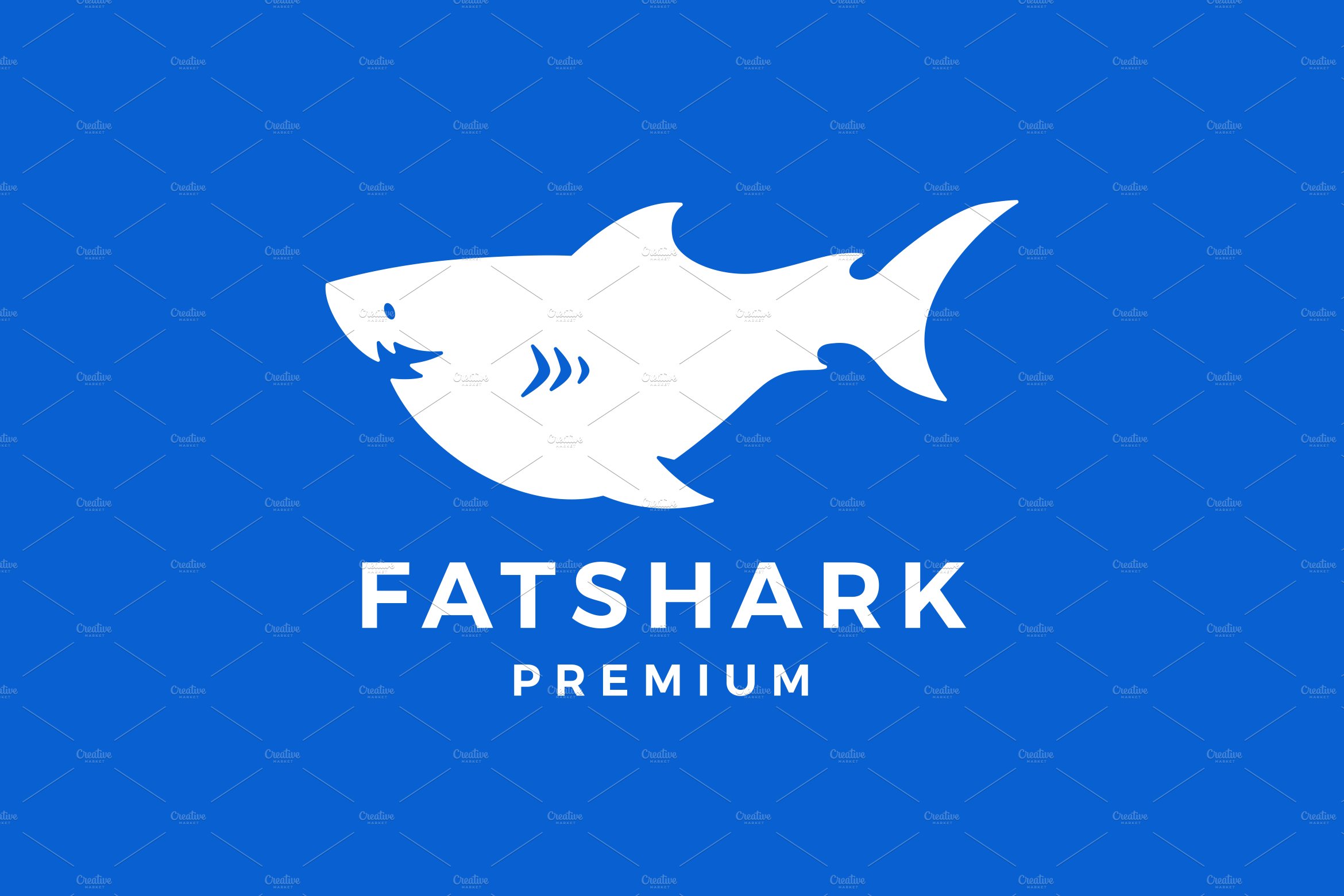 fat shark logo vector icon cover image.