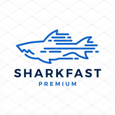 fast quick shark dash logo vector cover image.