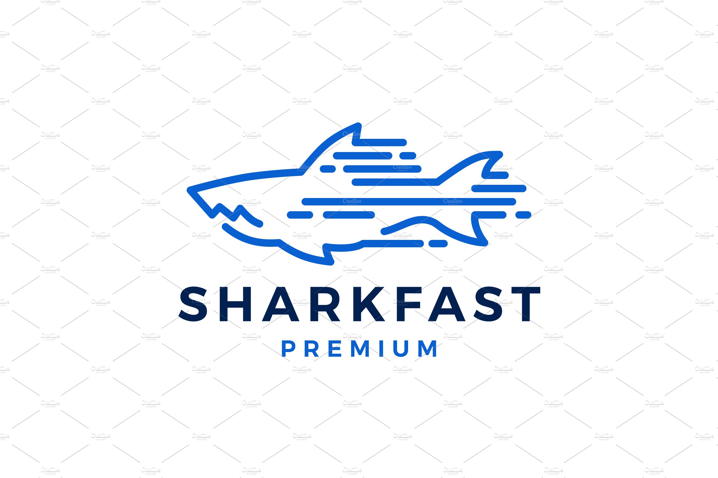 fast quick shark dash logo vector cover image.