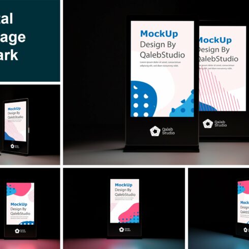 Digital signage in Dark Mockup cover image.