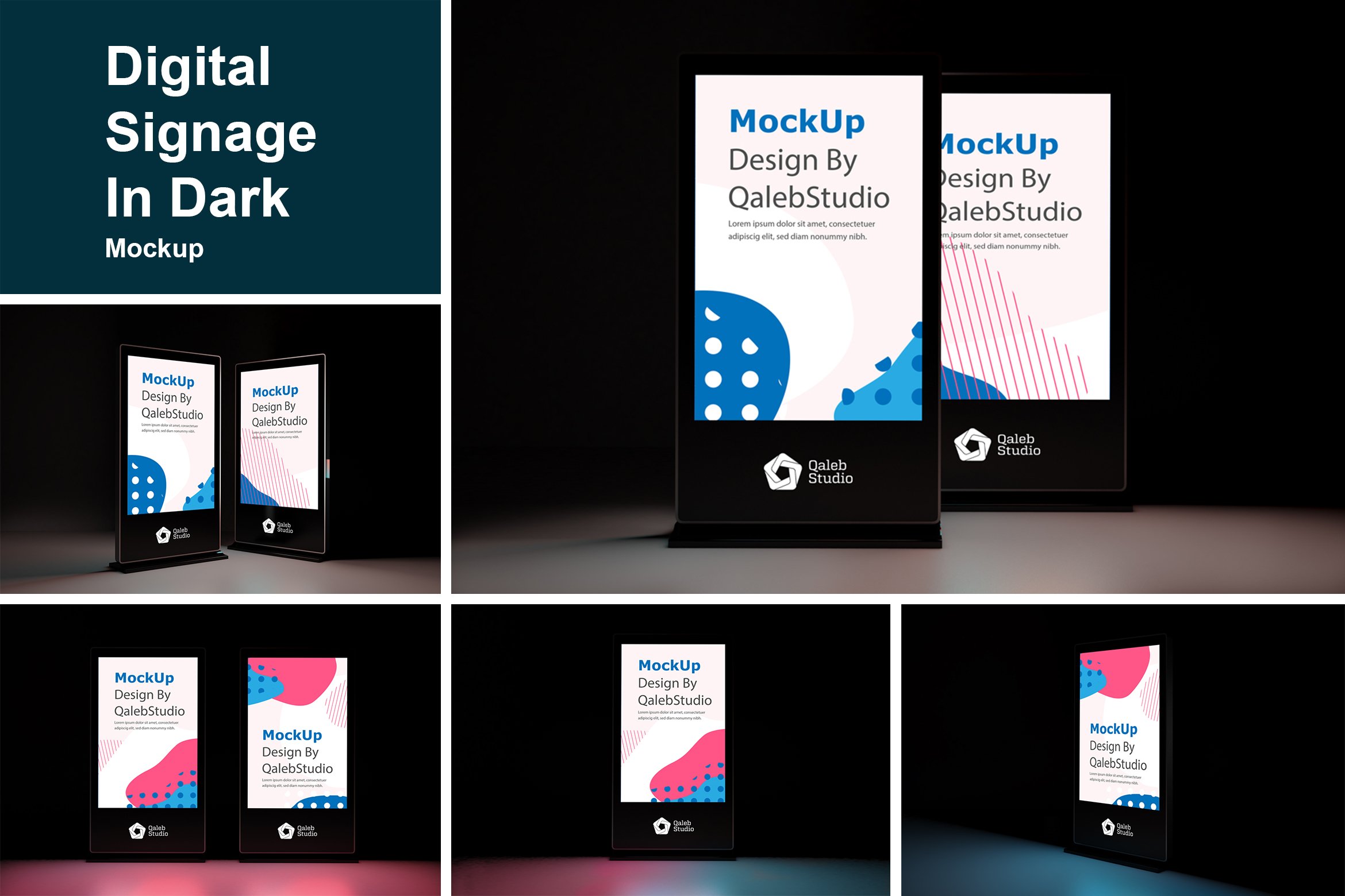 Digital signage in Dark Mockup cover image.