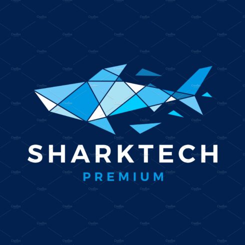 shark geometric polygonal logo cover image.