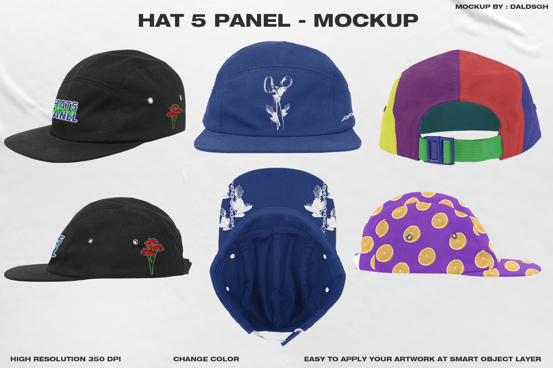 Hat 5 Panel - Mockup cover image.