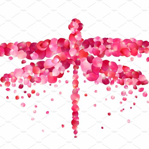 Dragonfly of rose petals cover image.