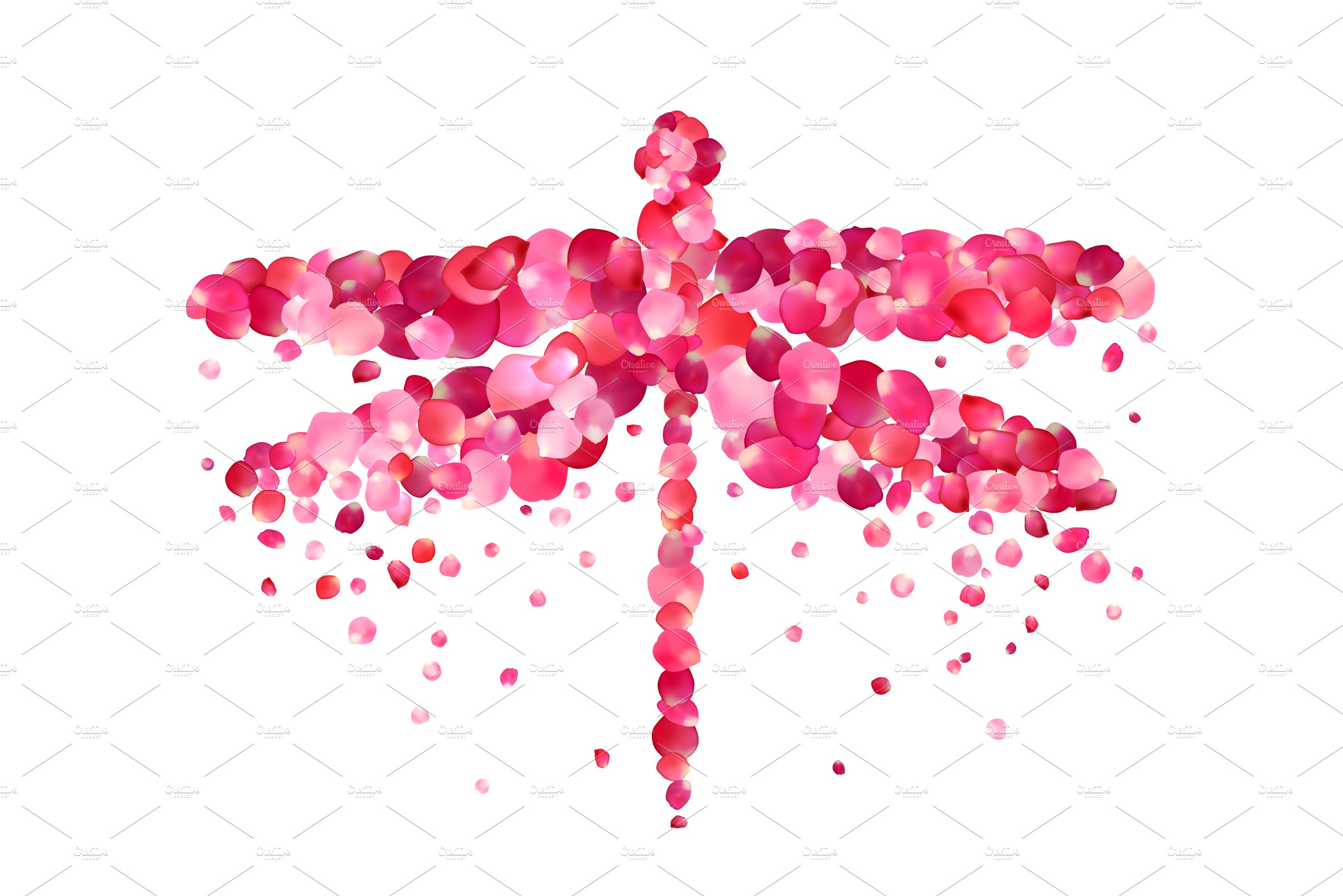 Dragonfly of rose petals cover image.