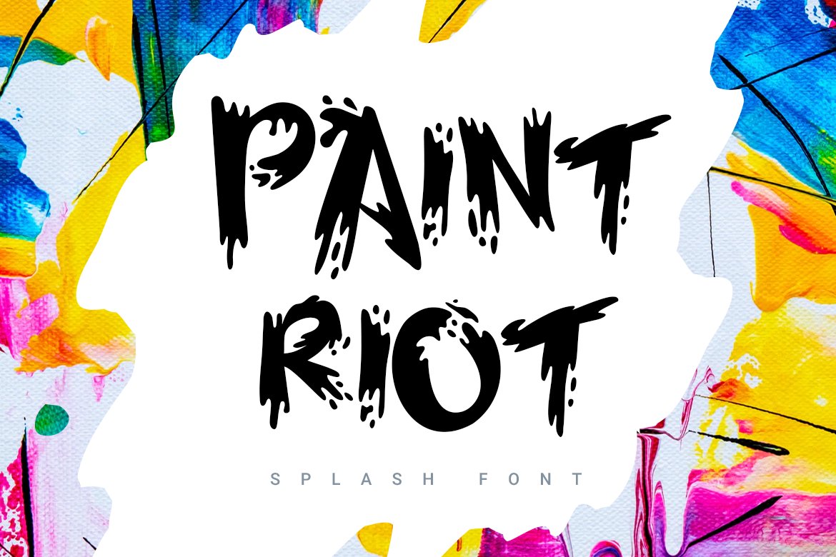 Paint Riot | splash font cover image.