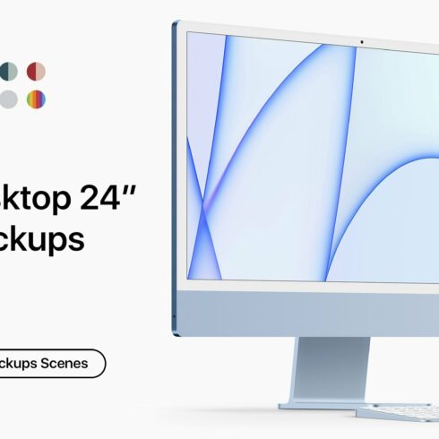 Desktop 24" - 10 Mockups Scenes cover image.