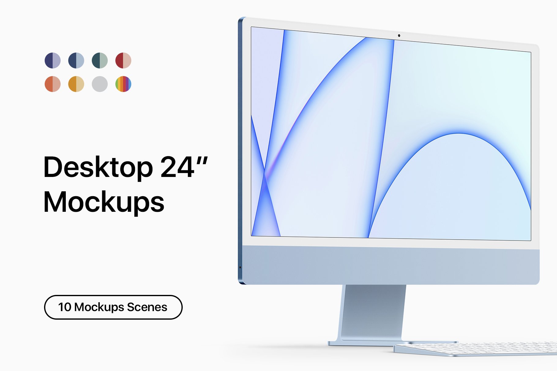 Desktop 24" - 10 Mockups Scenes cover image.