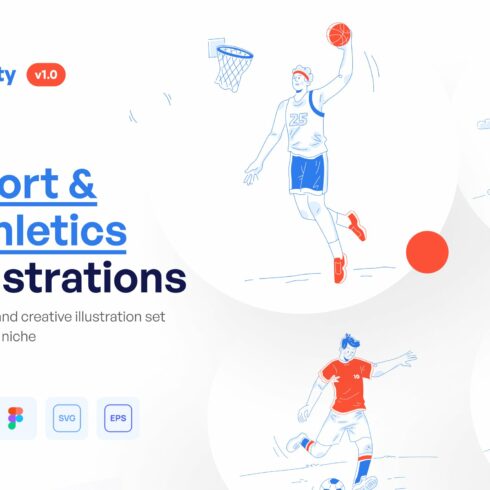 Sports & Athletics Illustrations Set cover image.