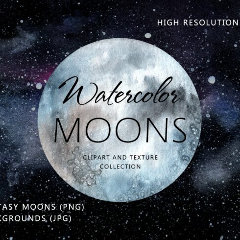 Watercolor fantasy moons cover image.