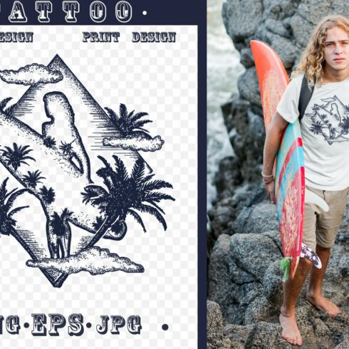 Surfing tattoo cover image.