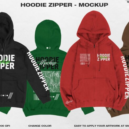 Hoodie Zipper - Mockup cover image.