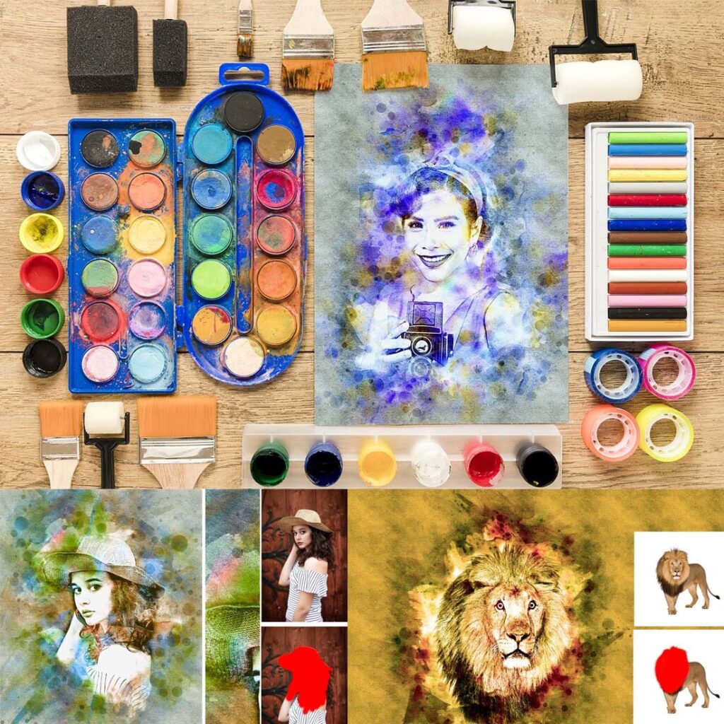 Artistic Watercolor Photoshop Action - MasterBundles