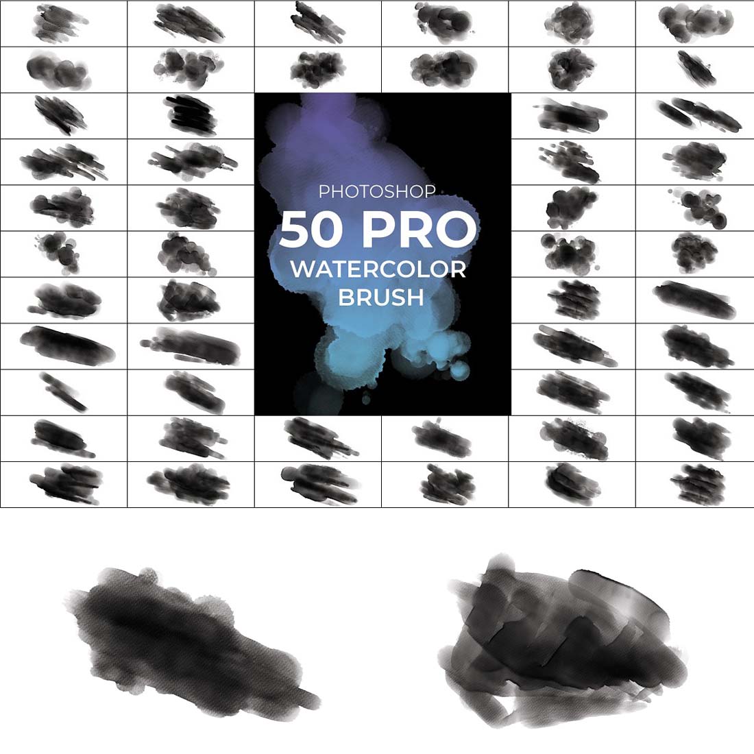 Pro Watercolor Photoshop Brush cover image.