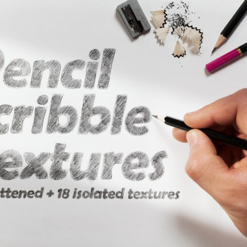 18 Pencil Scribble Textures cover image.