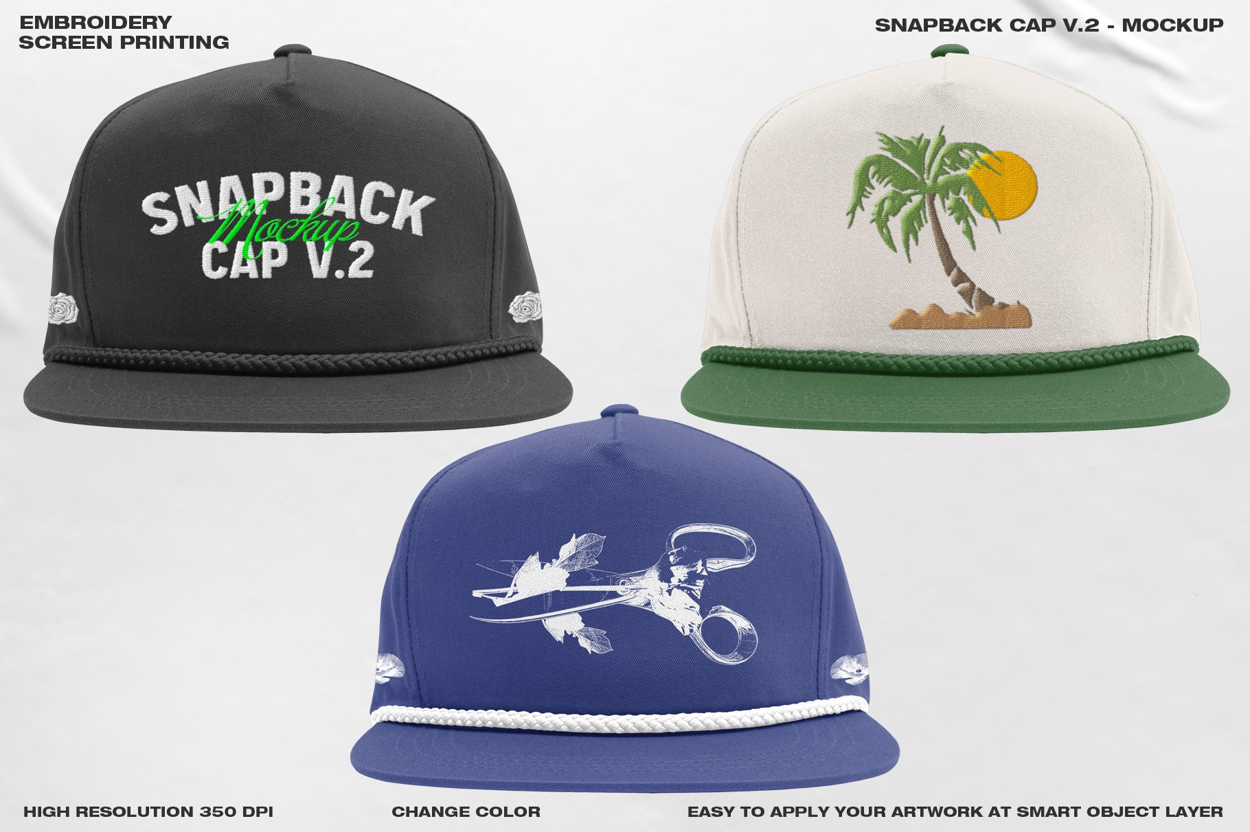 Snapback Cap V.2 - Mockup preview image.