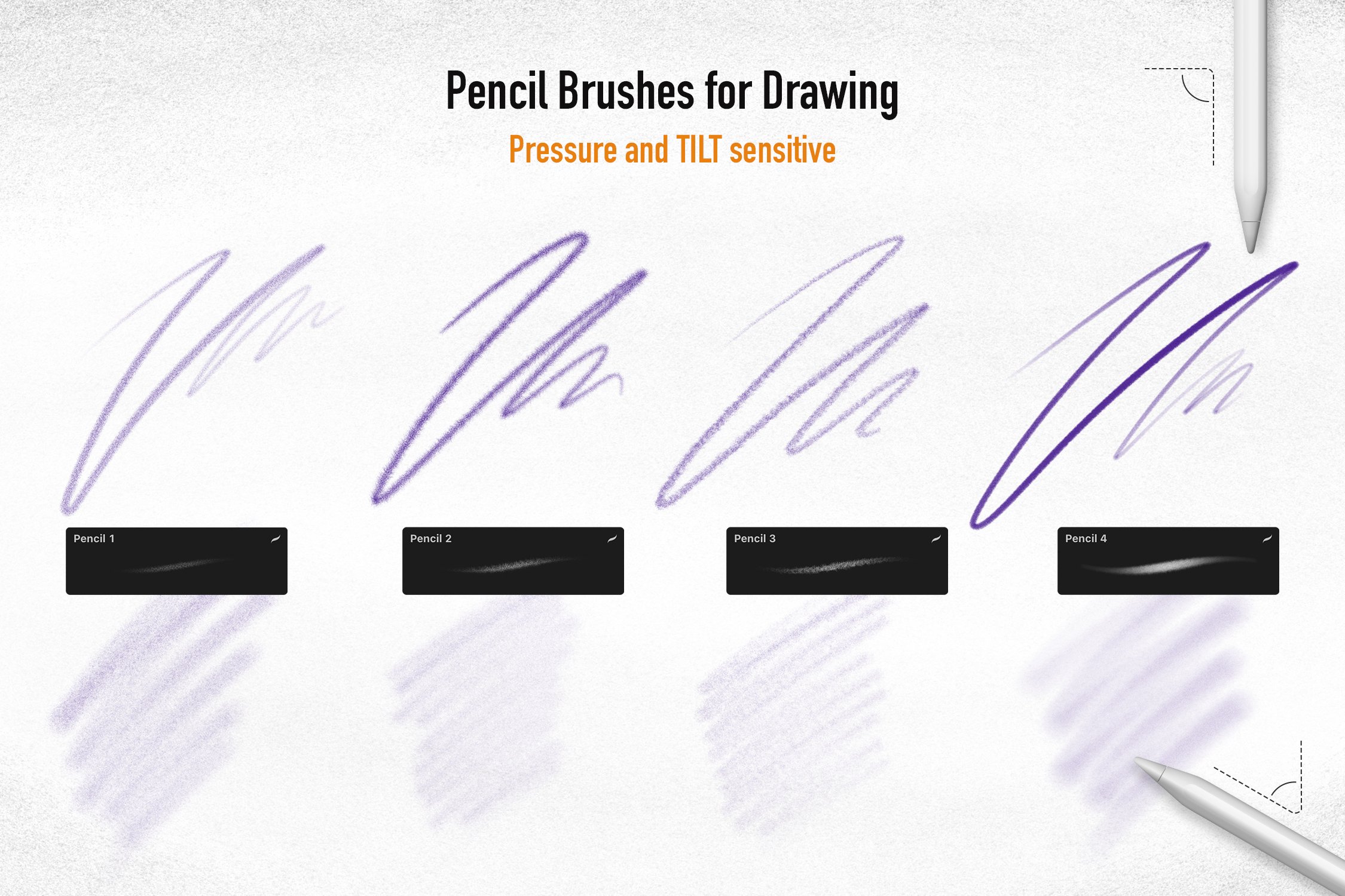 Pencils Procreate Brushes preview image.