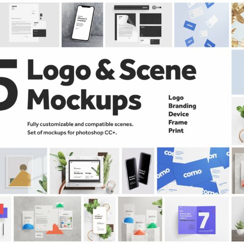 75 Logo and Scene Mockups cover image.