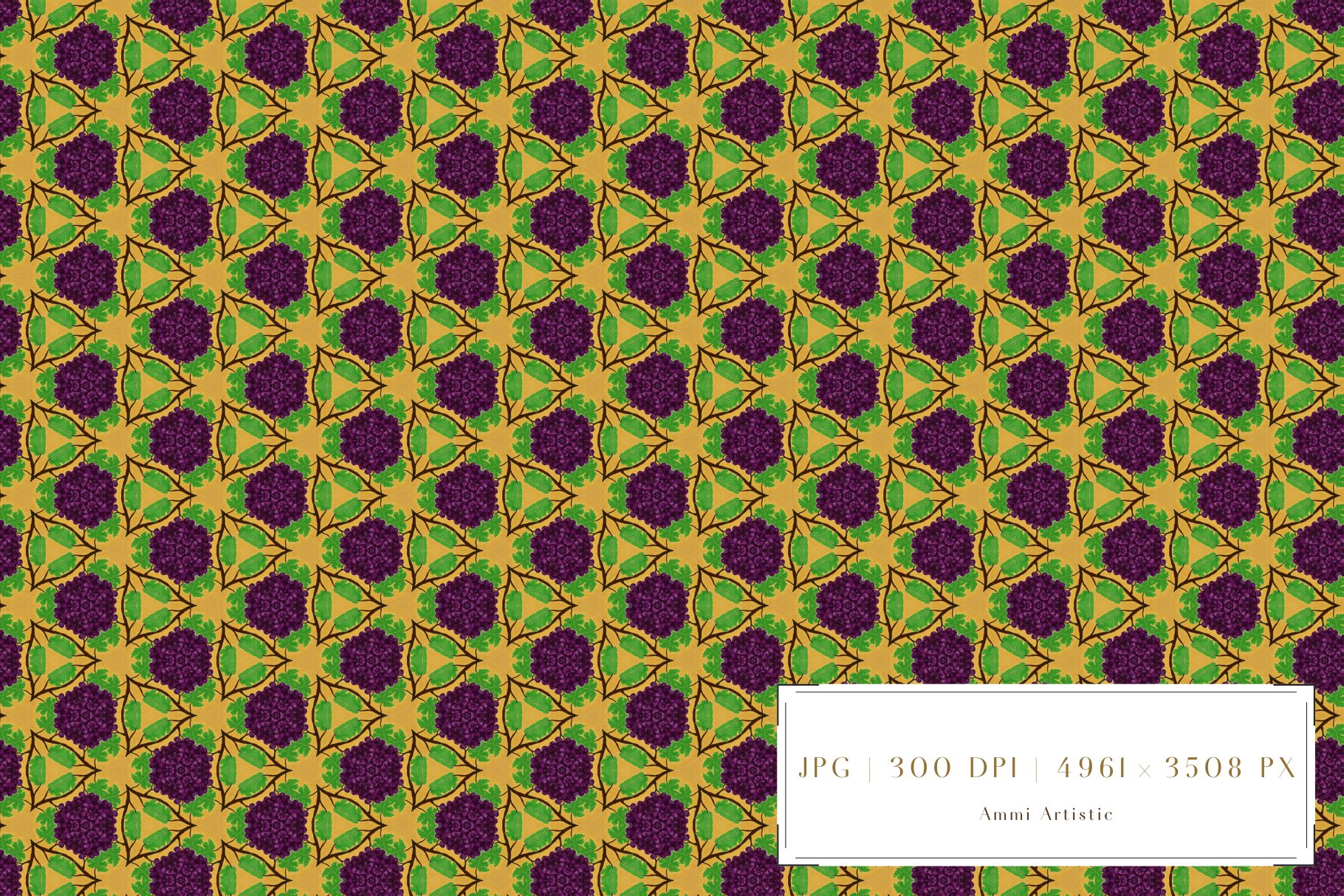 Grapes pattern background preview image.