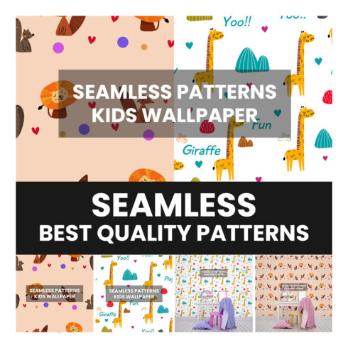 Kids Wallpaper PSD Patterns Set of 2 cover image.