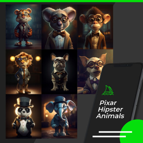 Pixar Hipster Animals Prompt cover image.