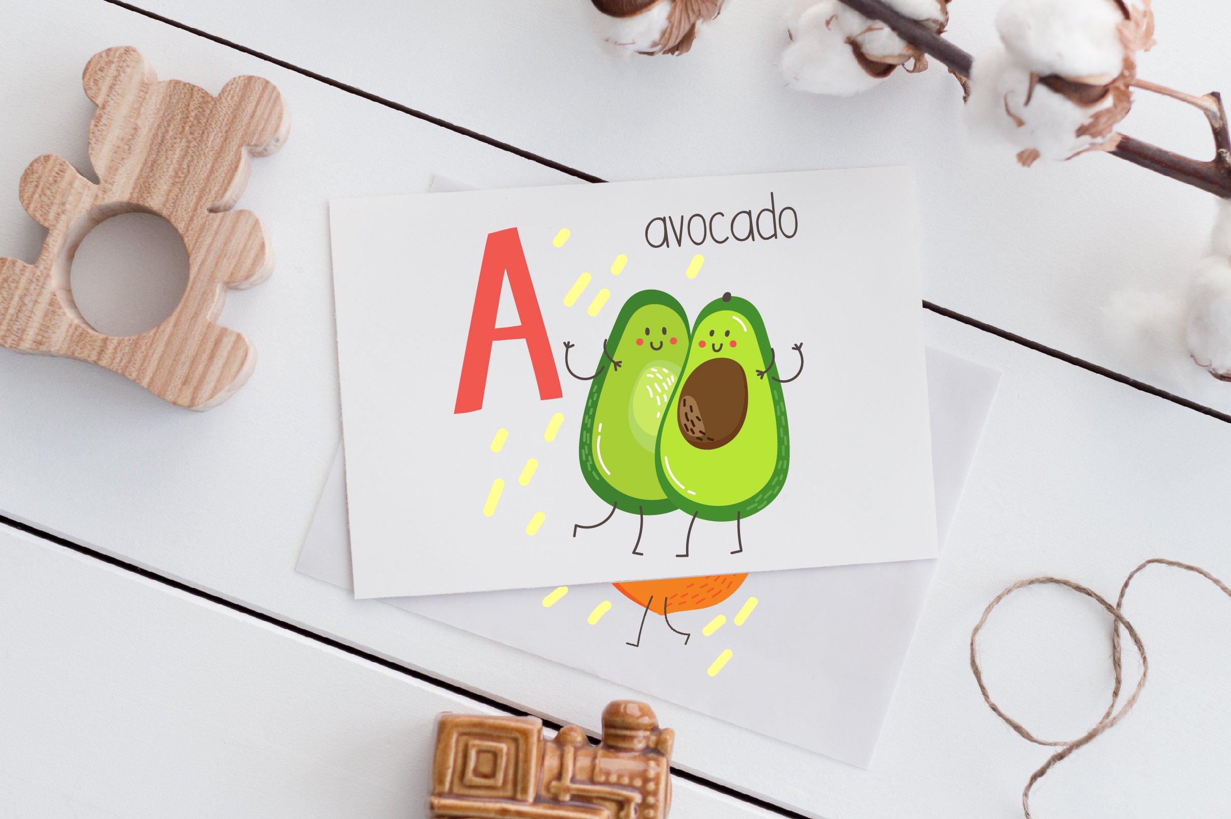 Vector fruits & vegetables Alphabet preview image.