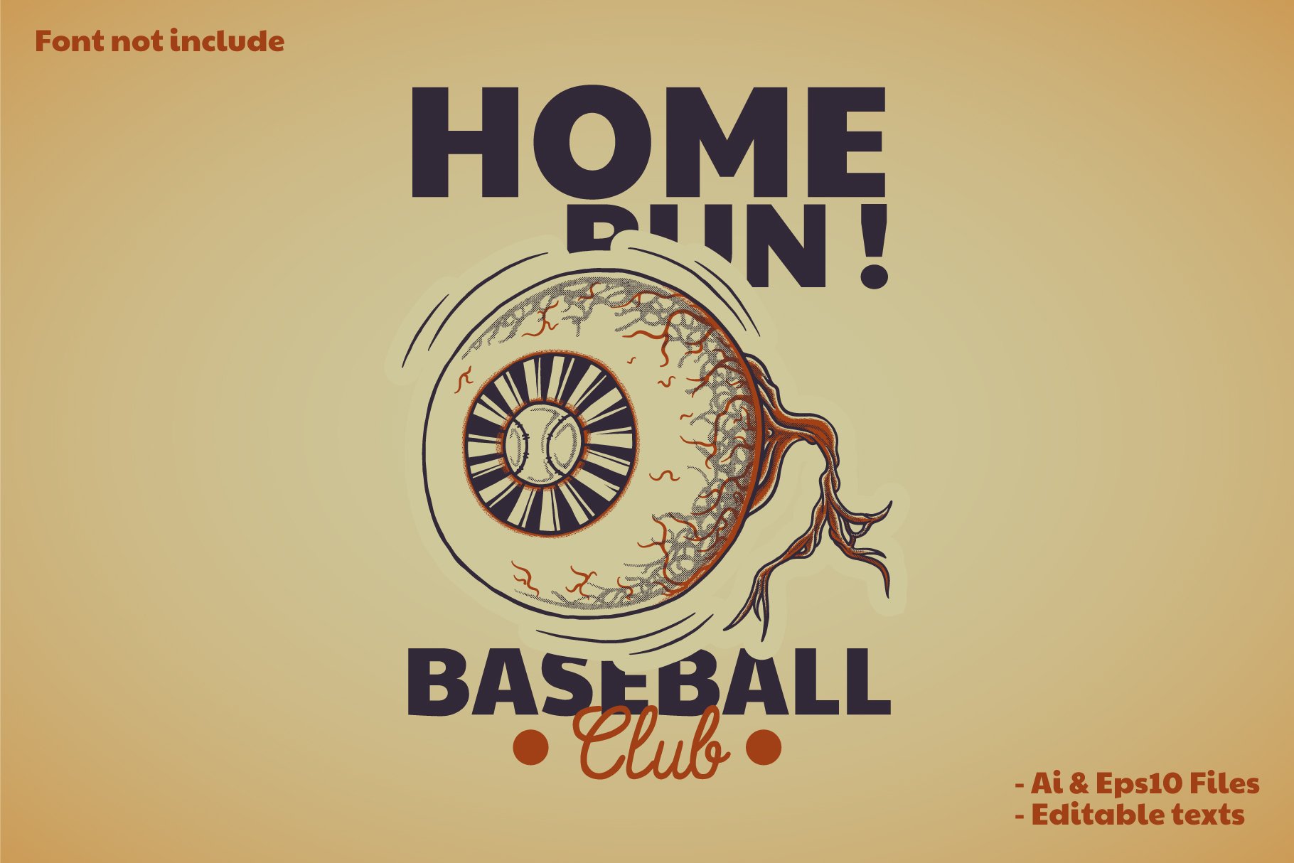 Retro baseball eye poster cover image.