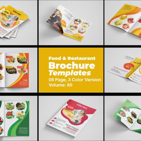 Fast Food Brochure Template cover image.