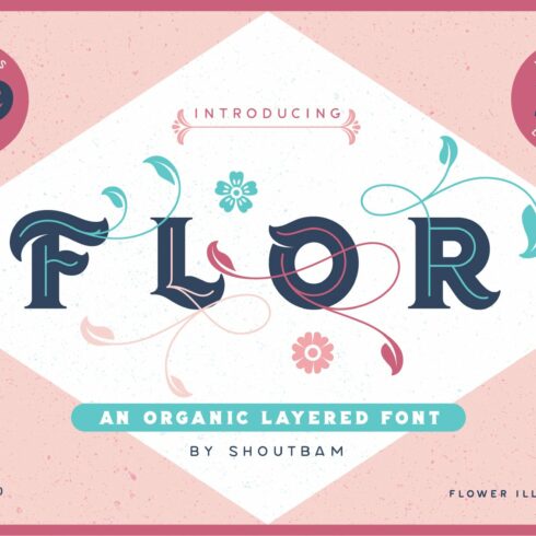 Flor Layered Font + Extras cover image.