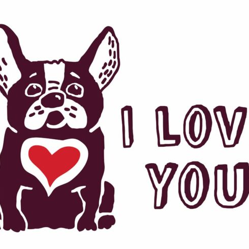 French bulldog with red heart cover image.