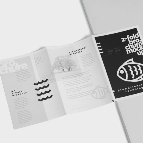 Z-Fold Brochure Mockup - Din A4 A5 cover image.