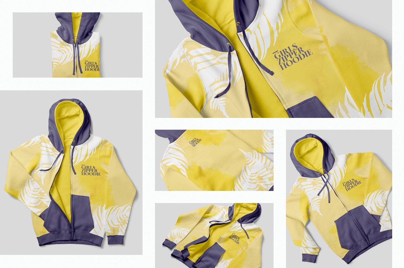 151 - Girls Zipper Hoodie Mockups preview image.