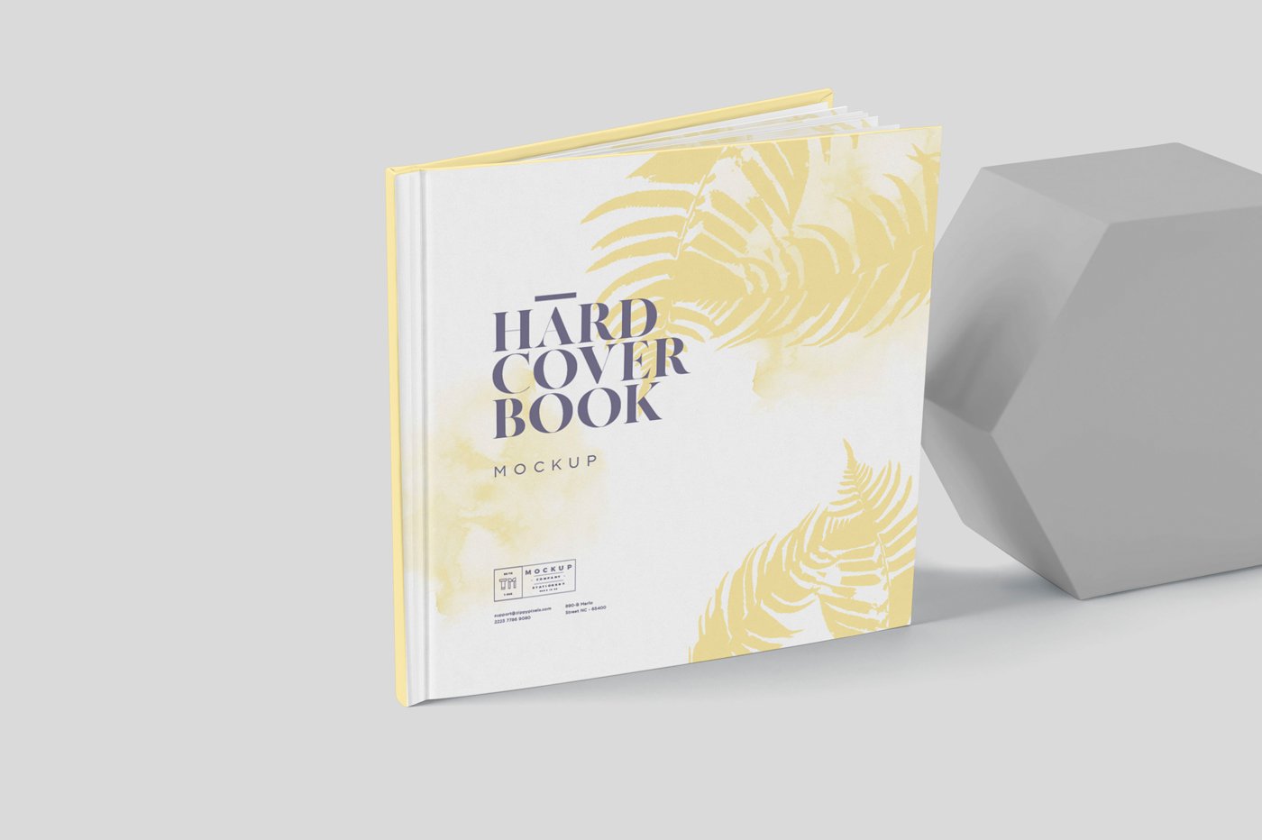 Flat Square Hardcover Book Mockups cover image.