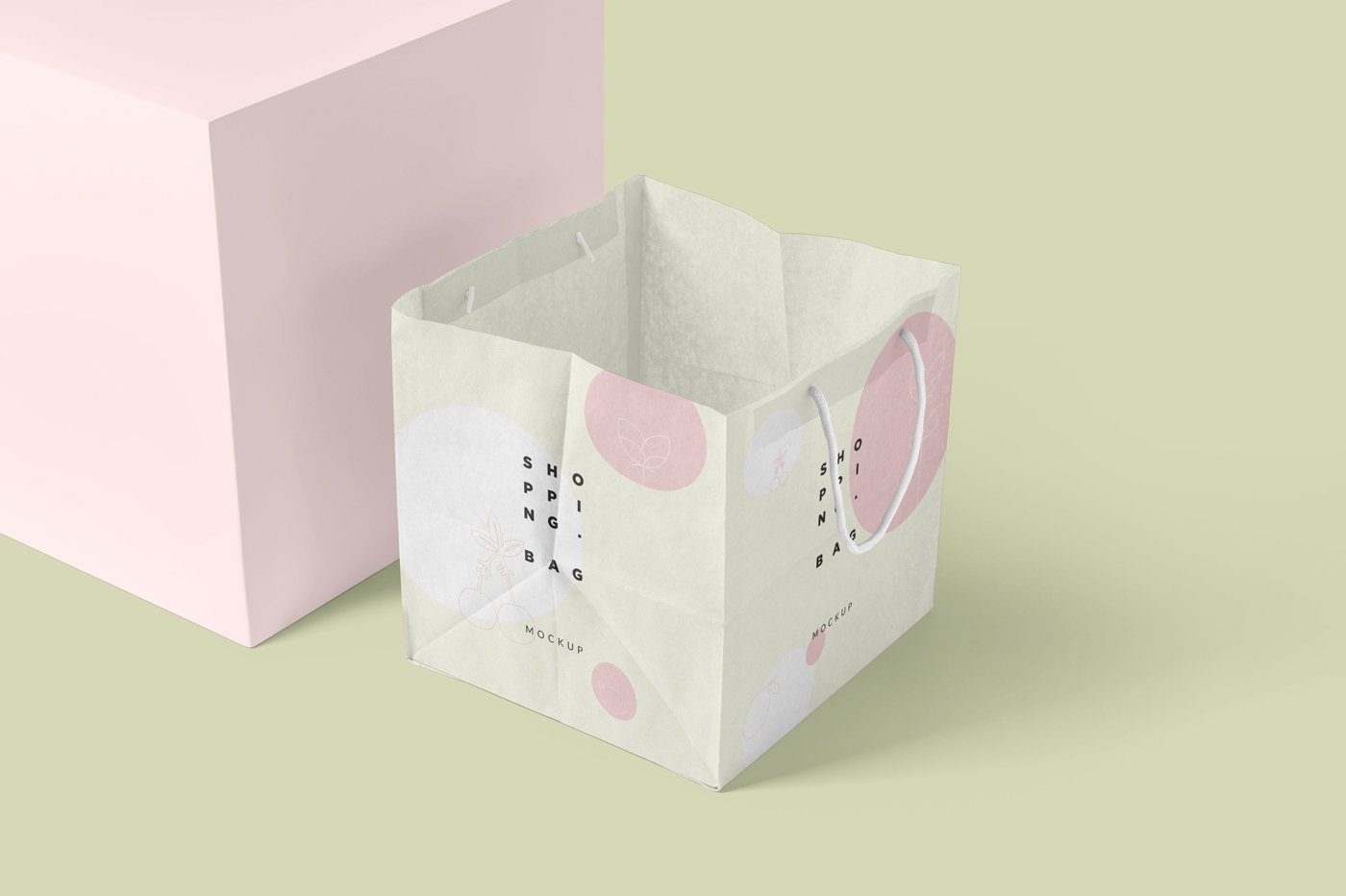 Square Paper Shopping Bag Mockups cover image.