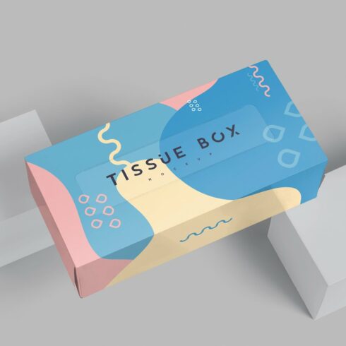Wide Rectangle Tissue Box Mockups cover image.