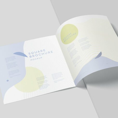 Two Fold Wide Square Brochure Mockup cover image.