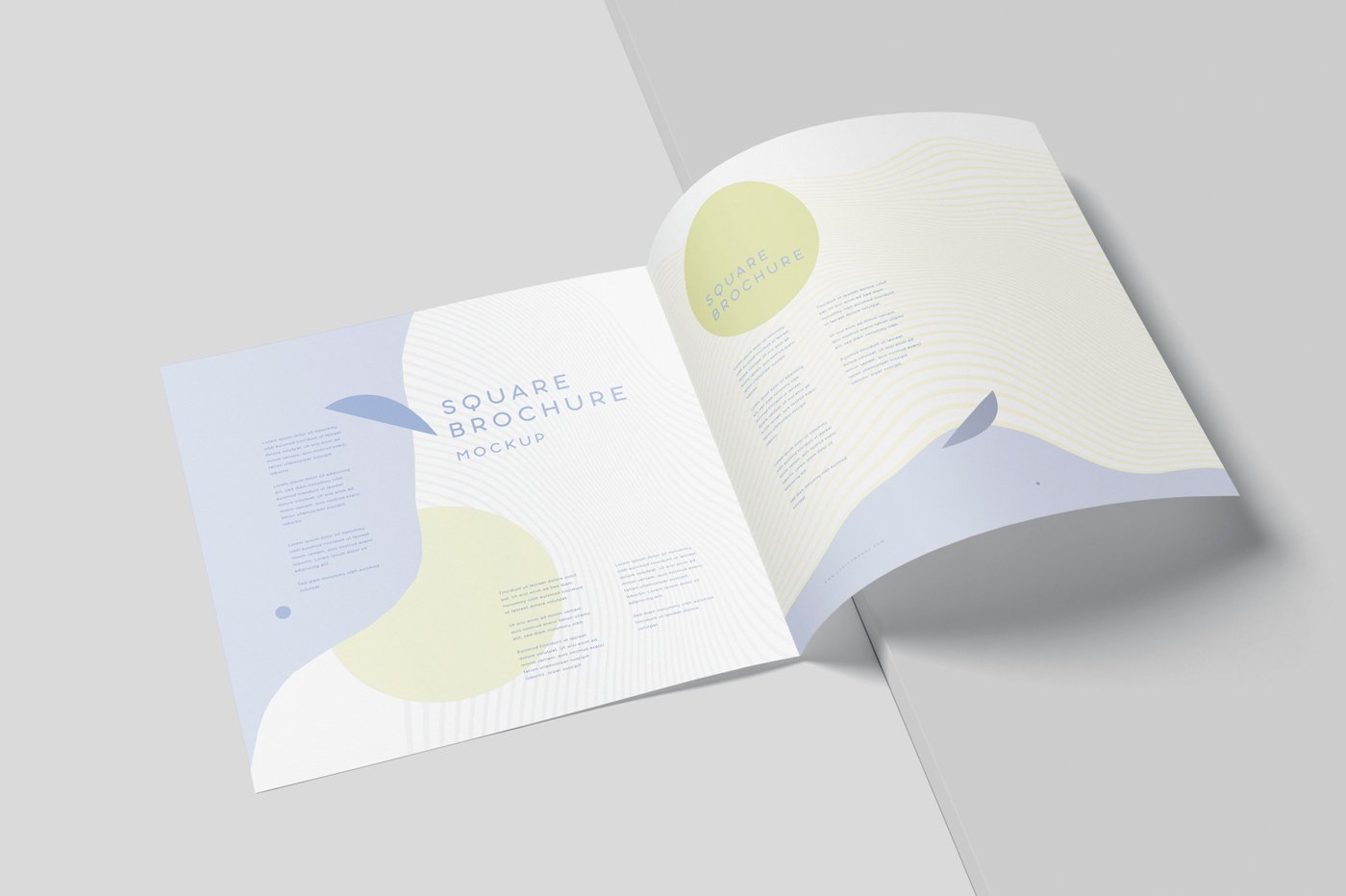 Two Fold Wide Square Brochure Mockup cover image.