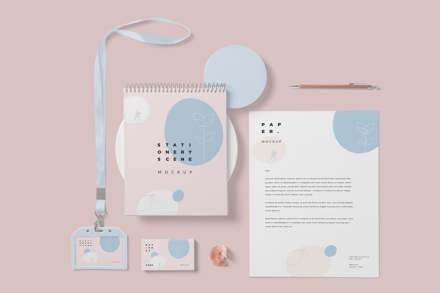Stationery Mockup Scenes cover image.
