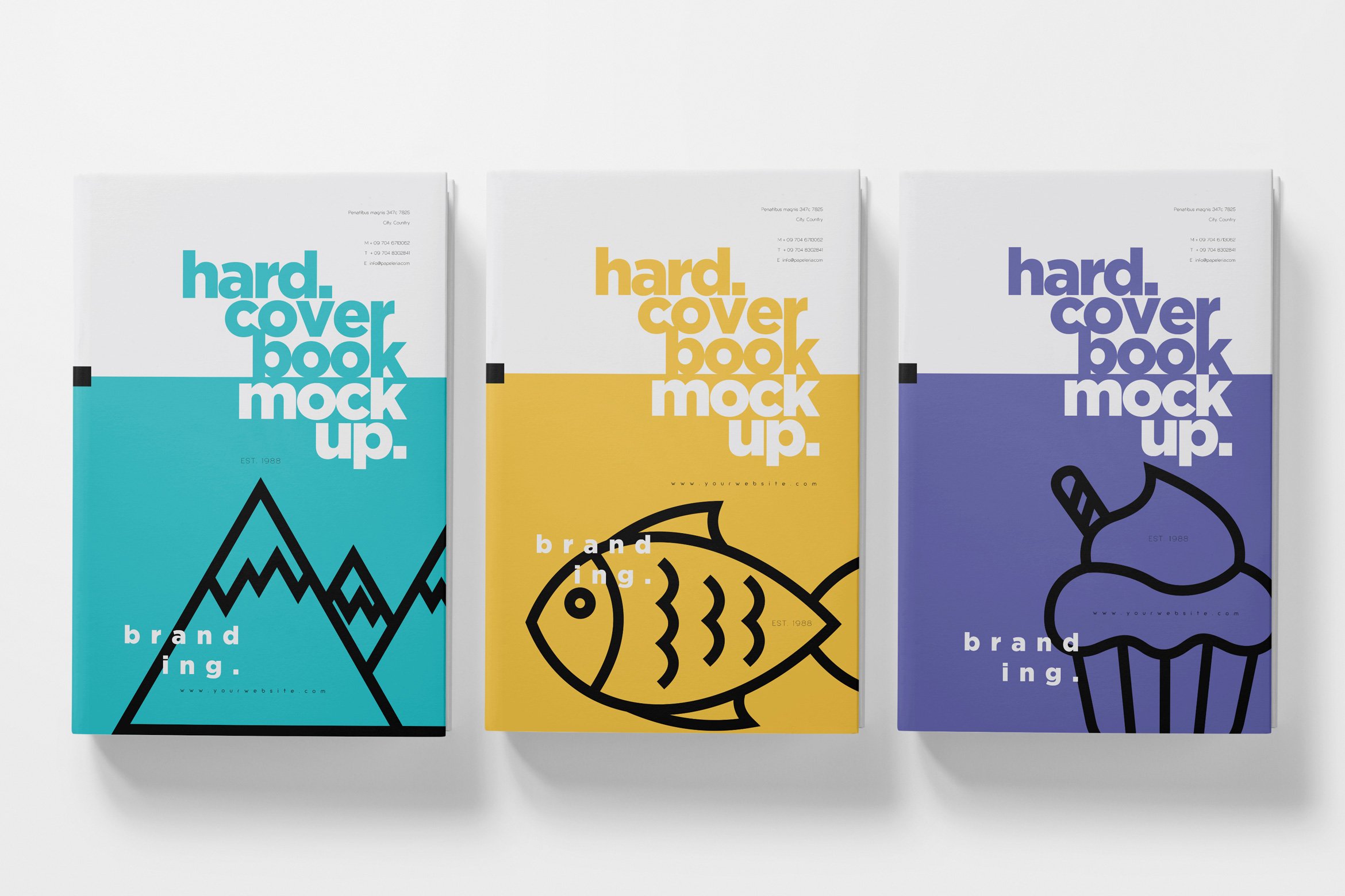 Dust Cover & Hardcover Book Mockups cover image.