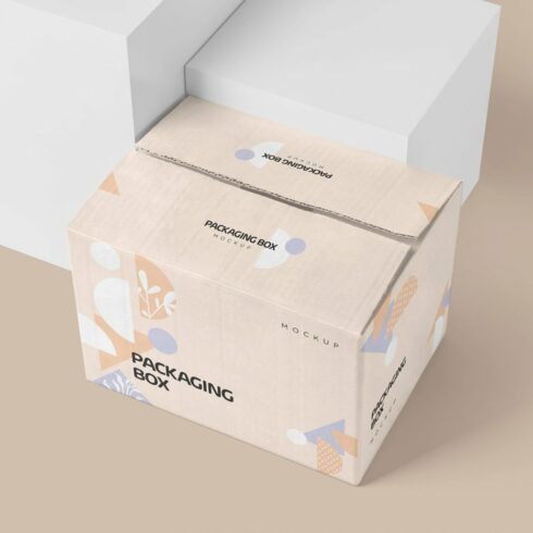 Rectangular Cardboard Box Mockups cover image.