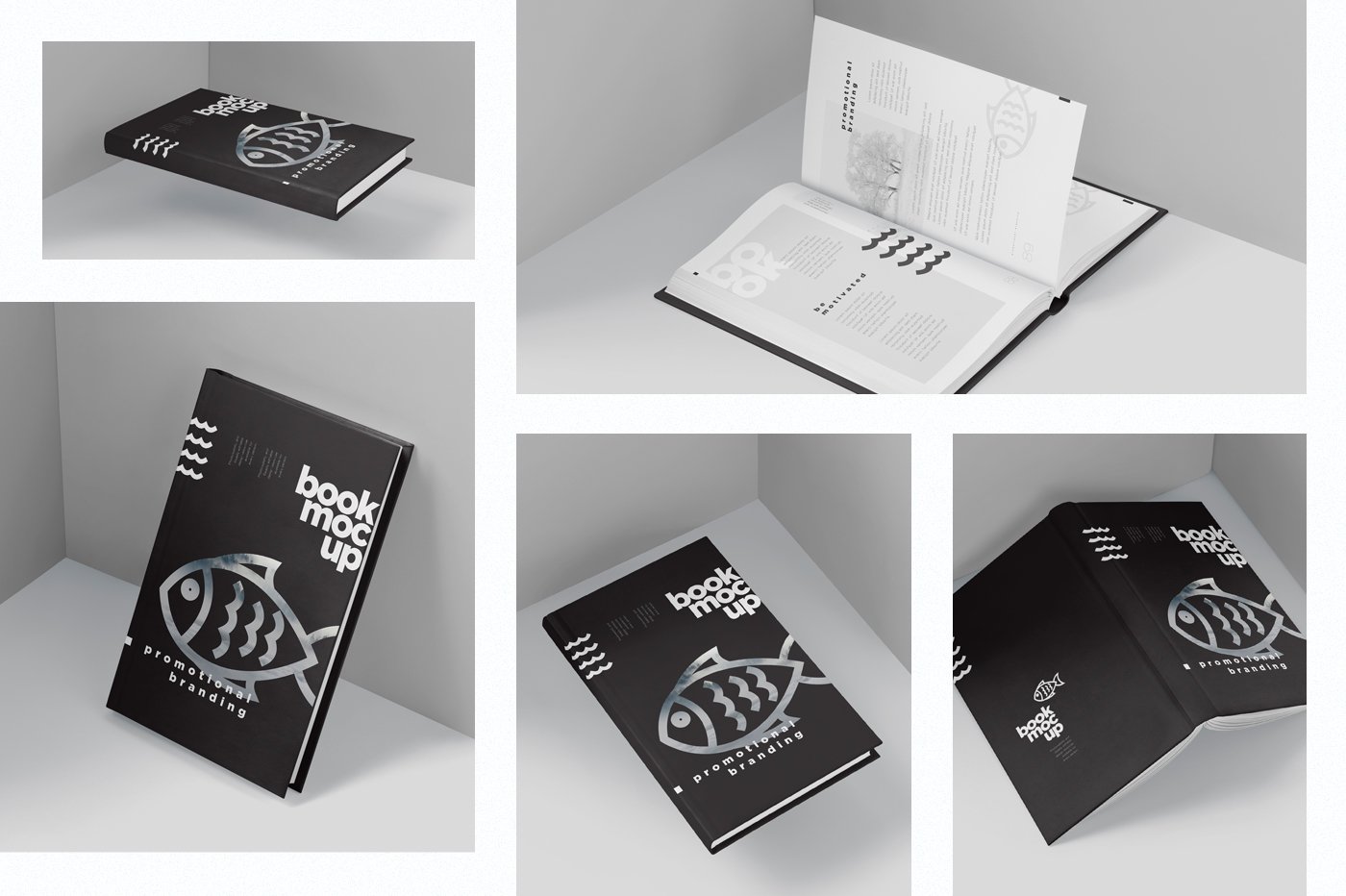 Rectangular Book Mockups preview image.