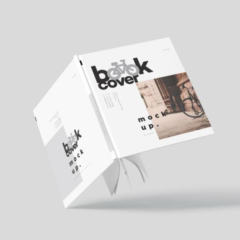 Floating Hardcover Book Mockups cover image.