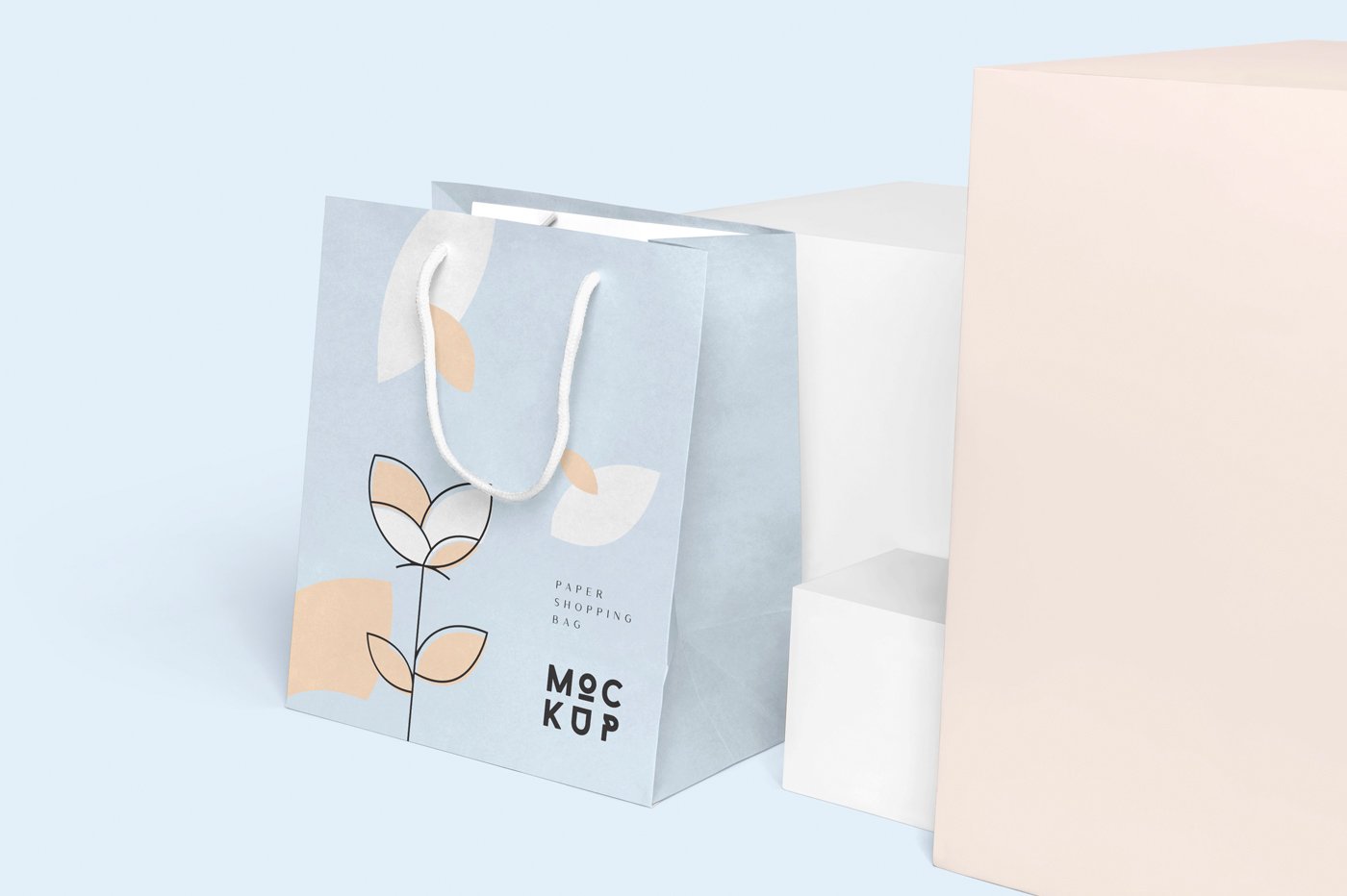 Rectangle Paper Shopping Bag Mockups cover image.
