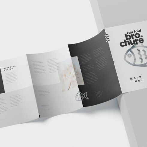 Roll Fold Brochure Mockup Din A4 A5 cover image.