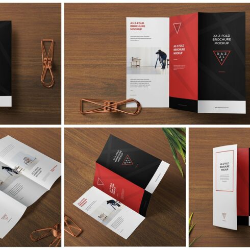 A3 Z Fold Brochure Mockups cover image.