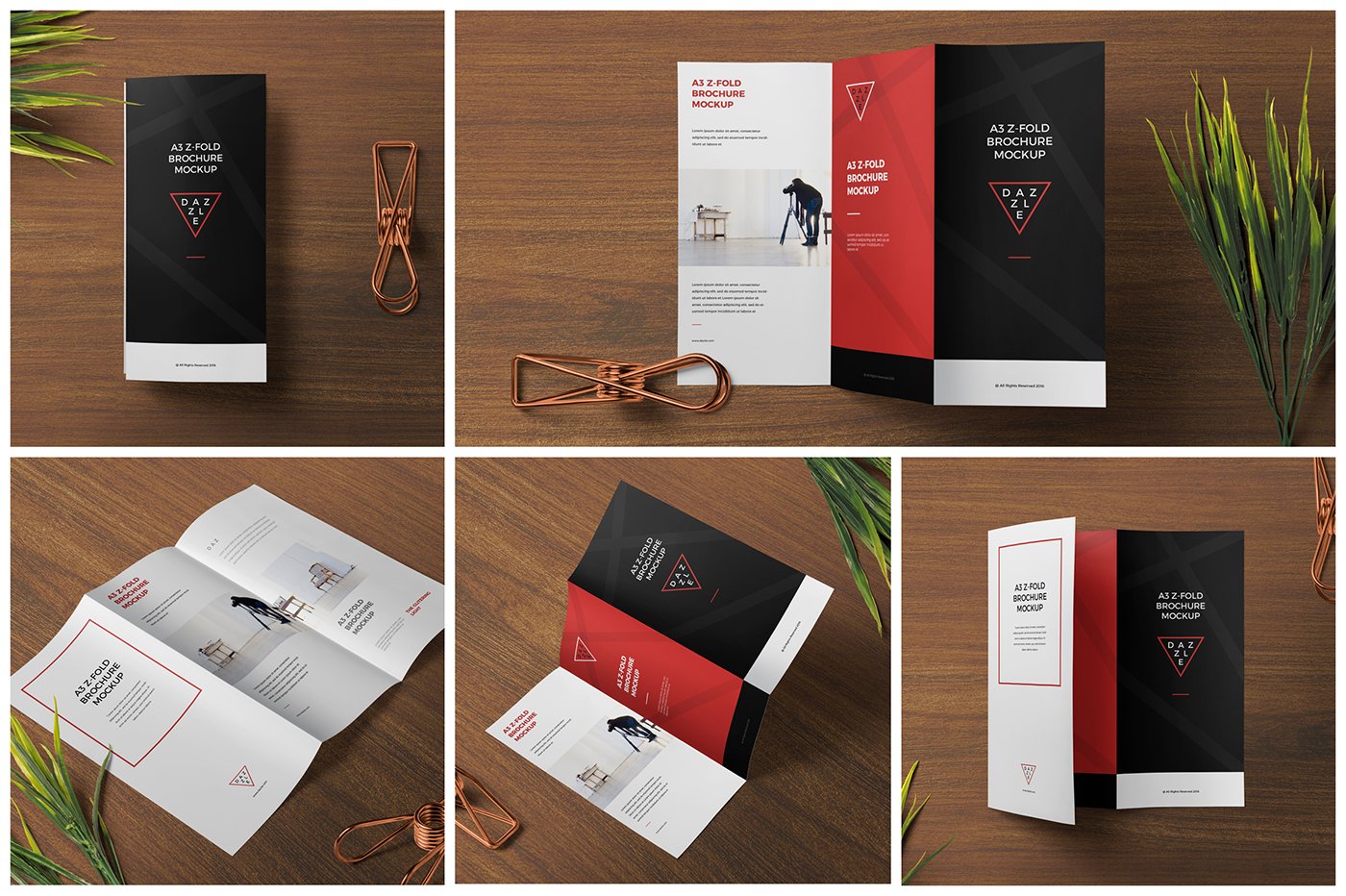 A3 Z Fold Brochure Mockups cover image.